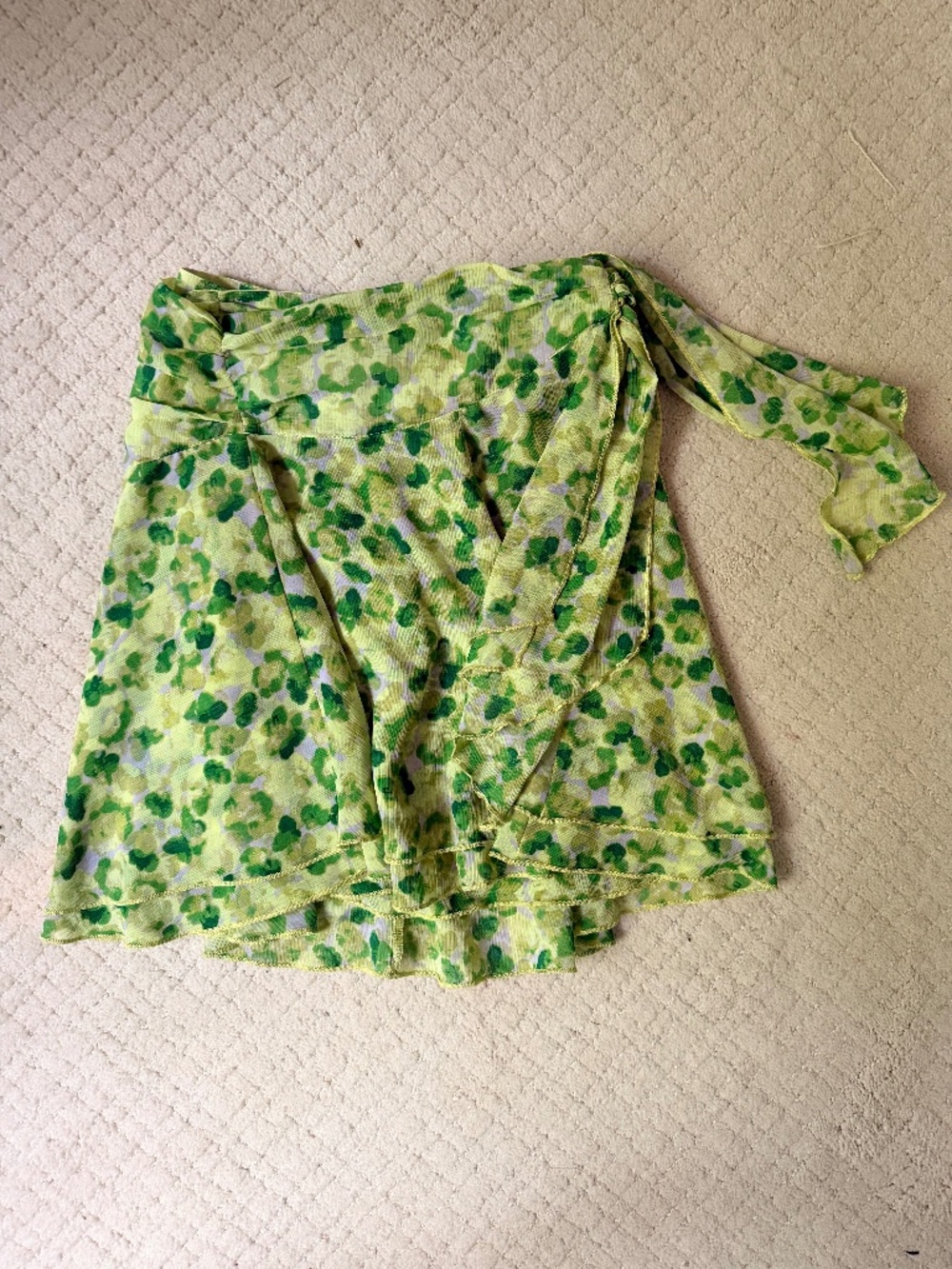 Women's Aerie Floral Wrap Mini Skirt Small TieWaist  Boho Y2K Summer